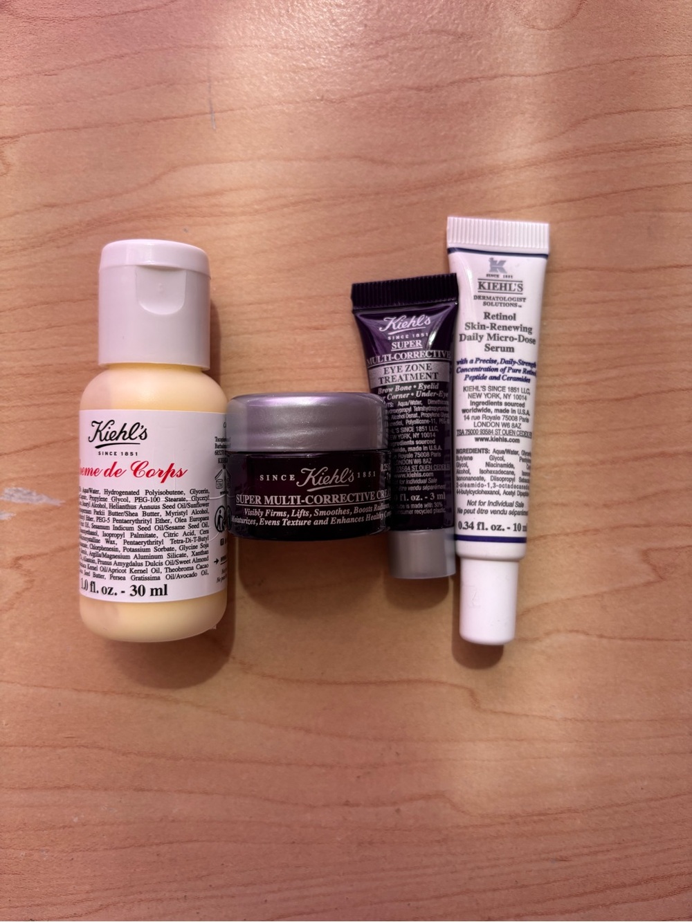 Kiehl's Skin Care Set - Retinol Serum, Eye Cream, Body Lotion
